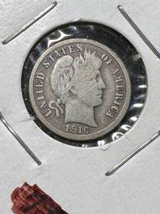 lot 79 image: 1916 US BARBER DIME