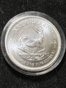 lot 91 image: 2022 SOUTH AFRICAN KRUGERRAND 1 TROY OZ .999 FINE SILVER IN AIRTITE