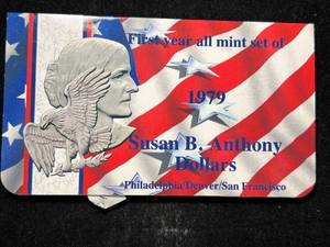 lot 100 image: FIRST YEAR ALL MINT SET OF 1979 SUSAN B. ANTHONY DOLLARS
