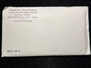lot 101 image: 1971 US MINT SET IN ORIGINAL ENVELOPE