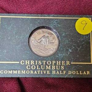 lot 9 image: Christopher Columbus Commerative Half Dollar1492-1992