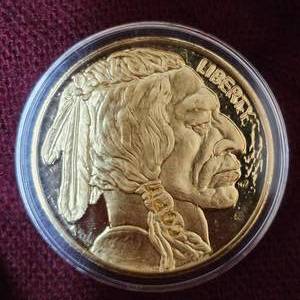 lot 10 image: 2011 Gold Plated Buffalo Dollar