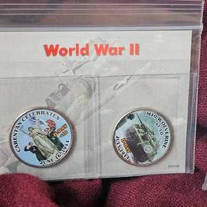 lot 37 image: 10 World War II 50c Coins, 12 World War II 50c Coins