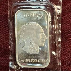 1 oz Liberty Chief/Buffalo Bar(.999)Silver