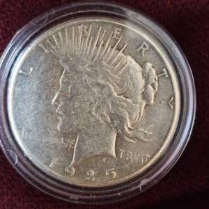 lot 78 image: 1925 S Peace Dollar, VG