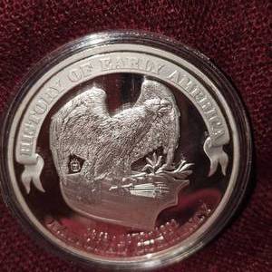 lot 86 image: Silver Plated Pocahontas Commemorative Round
