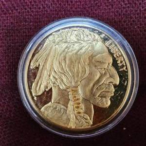 lot 68 image: 2011 Gold Gilded Big ChiefBuffalo $1