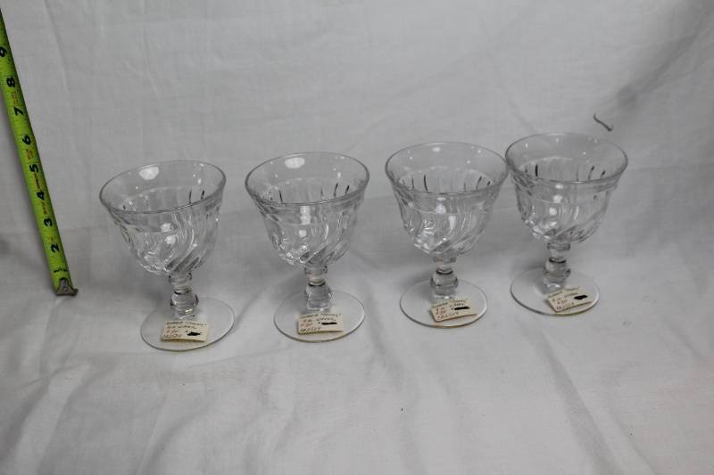 lot A-62 image: Set of 4 Fostoria Crystal Colony 9oz Water Goblets