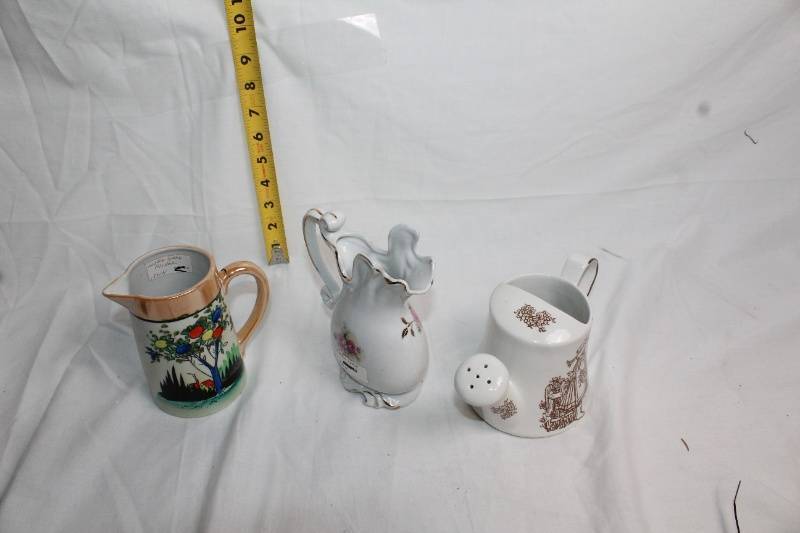 lot 88 image: Set of 3 Vintage Pitchers Hand-Painted, Floral, and Ironstone