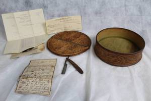 lot A-31 image: Antique Shaving Kit with Handwritten Letters and Documents