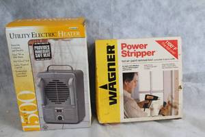 lot 44 image: Utility Electric Heater and Wagner Power Stripper Set