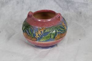 lot A-62Y image: Roseville Pottery Vase with Floral and Leaf Design
