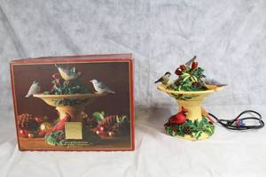 lot 66Y image: Christmas Bird Bath Fountain with Holiday Decor