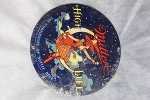 lot 70Y image: Miller High Life Porcelain Advertising Sign