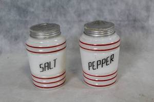Vintage Milk Glass Salt and Pepper Shaker Set