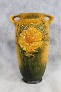 lot A-140 image: Roseville U.S.A. 67-12 Double-Handled Vase with Floral Design