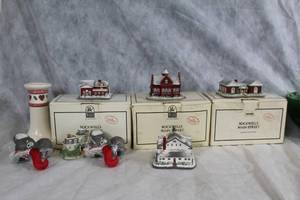 lot 154 image: Collection of Rockwells Main Street Sculptures and Nol Vase