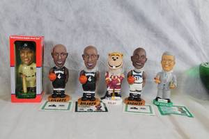 lot 156Y image: Collection of 6 Assorted Bobbleheads including Derek Jeter and Timberwolves Players