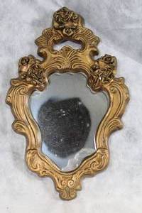 lot 168 image: Antique Gold Framed Mirror with Floral Details