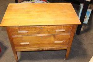 lot B-200 image: Antique Wooden Two-Drawer Dresser