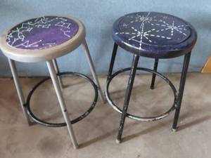 lot 34 image: 2 METAL STOOLS