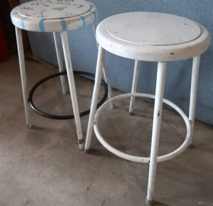 lot 35 image: 2 METAL STOOLS.
