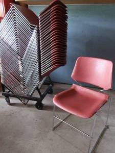 lot 50 image: 27 STACKABLE CHAIRS  CART