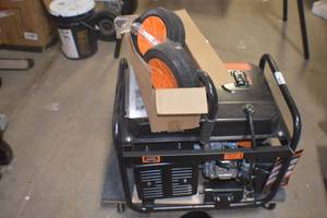 lot 77 image: WEN DF475T 4,750-Watt 120V240V Dual Fuel Portable Generator with Wheel Kit and Electric Start