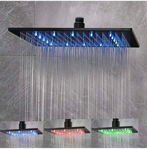 lot 183 image: LED 16 Square Shower Head - Oil Rubbed Bronze