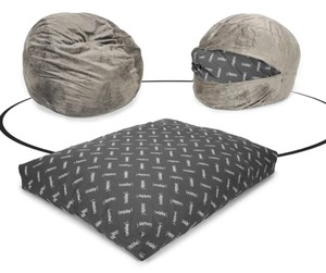 Cordaroy's Nest Cloud Convertible Bean Bag Chair - Gray