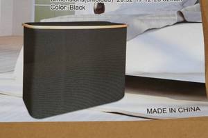 lot 138 image: Collapsible Double Laundry Basket with Lid - 29.5x17x23.6 - Black