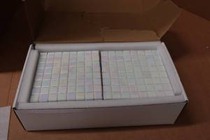 lot 17 image: Dicofun 39-Sheet Rainbow Peel and Stick Backsplash Glass Tiles - Each Tile is 6.6x6.6