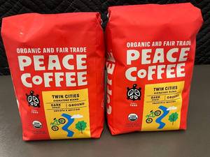 lot 15 image: TROL - Set of 2 Peace Coffee, Twin Cities Signature Blend, Dark Roast, Ground Coffee, 20 oz Bags