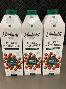 lot 18 image: TROL - Set of 3 Elmhurst Milked Hazelnuts Unsweetened 32oz