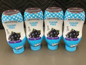 lot 35 image: CT 4 - Set of 4 Smuckers Sugar Free Concord Grape Jam Squeeze Bottles