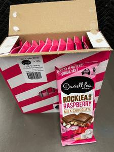 lot 56 image: Darrell Lea Rocklea Road Raspberry Milk Chocolate Bars - Set of 12