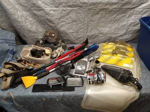 lot 10 image: Assortment of Automotive Accessories including Floor Mats, Vacuum, and Tools