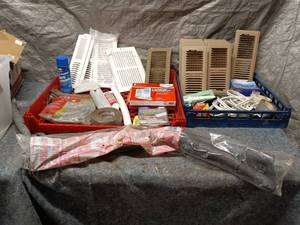 lot 15 image: Assorted Home Improvement Supplies Including Vent Covers and Pipe Insulation