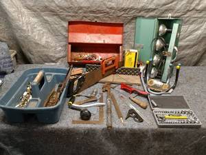 lot 17 image: Assorted Hand Tools and Toolboxes with Socket Set