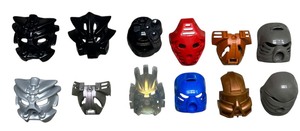 lot 021 image: LEGO Bionicle Kanohi-Nuva Mask Bundle - Qty 12