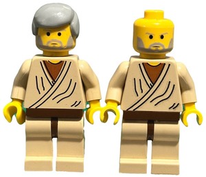 lot 061 image: LEGO Star Wars Obi-Wan Kenobi (Old Ben) MINIFIGURE SW0023 - Qty 2  Year 1999,2000