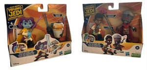 lot 239 image: Star Wars Young Jedi Adventures Pop-Up Lightsaber Duel Action Figure Sets - Qty 2