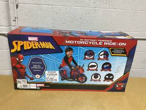 lot 101 image: Spiderman 6V Motorcycle Ride On for Kids, Ages 3