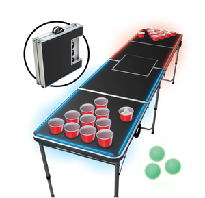 lot 205 image: LED Pong Table, Portable Party Game Set, 27-Inch Height, by MinnARK