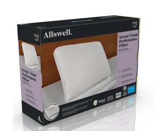 lot 401 image: Allswell Serene Foam Performance StandardQueen Bed Pillow with Cover