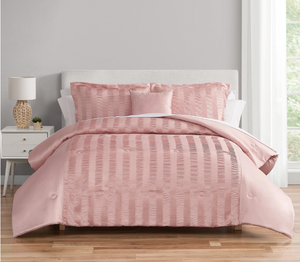 lot 411 image: Mainstays Blush Pink 10 Piece Bed in a Bag Comforter Set with Sheets, Queen