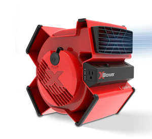 lot 416 image: Lasko 11 X-Blower Multi-Position Utility Blower Fan with USB Port, Red, X12900, New