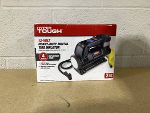 lot 431 image: Hyper Tough DC 12V Heavy Duty Direct Drive Digital Tire Inflator with Detachable LED Light