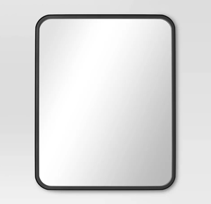lot 273 image: 24 x 30 Rectangular Decorative Wall Mirror with Rounded Corners - Threshold