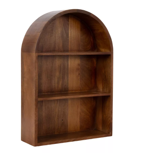 lot 276 image: Kate & Laurel All Things Decor 18x26 Arcott Arch Wall Shelf Walnut Brown